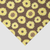 Zonnebloemen op bruine achtergrond tissuepapier (Detail)
