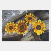 Zonnebloemen op , bruingele kunstwerken inpakpapier vel (Voorkant)
