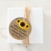 Zonnebloemen op Burlap Herfst Vrijgezellenfeest da Bedankjes Labels (In situ)