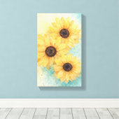Zonnebloemen op Canvas Afdruk (Insitu (Houten vloer))