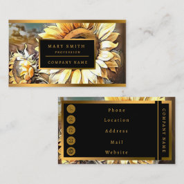 Zonnebloemen op Collectie voor moderne waanvoorste Visitekaartje