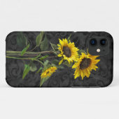 Zonnebloemen op Damask Case-Mate iPhone Case (Achterkant (horizontaal))