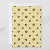  zonnebloemen op de uitnodiging van Mason Jar Wedd (Achterkant)