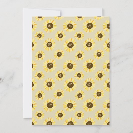 zonnebloemen op de uitnodiging van Mason Jar Wedd (Achterkant)