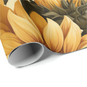 Zonnebloemen op een Bleke achtergrond Continuous R Cadeaupapier (Rol Hoek)