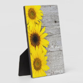 Zonnebloemen op een tafel fotoplaat (Zijkant)