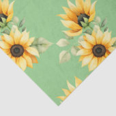  zonnebloemen op groene achtergrond tissuepapier (Detail)