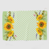 Zonnebloemen op het bord golfhanddoek (Horizontaal)
