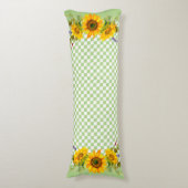 Zonnebloemen op het bord lichaamskussen (Voorkant Verticaal)