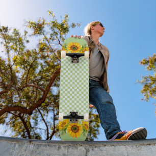 Zonnebloemen op het bord persoonlijk skateboard