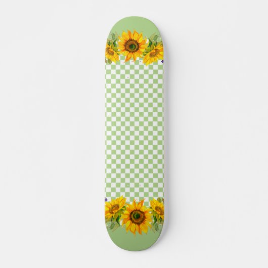 Zonnebloemen op het bord persoonlijk skateboard (Voorkant)