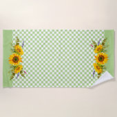 Zonnebloemen op het bord strandlaken (Voorkant)
