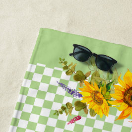 Zonnebloemen op het bord strandlaken