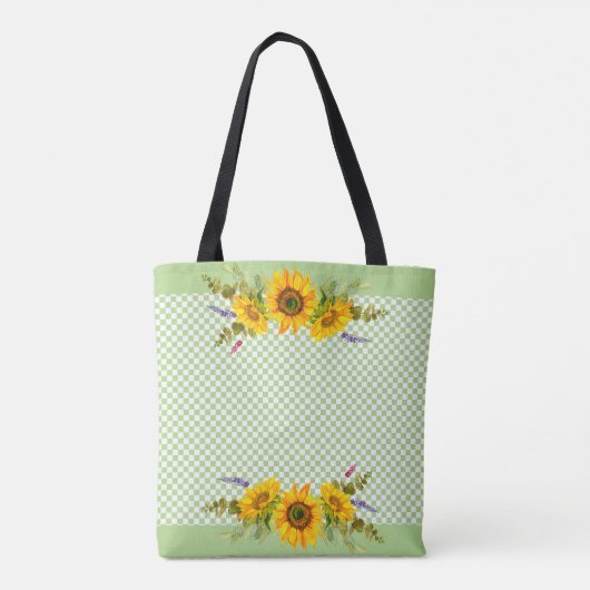 Zonnebloemen op het bord tote bag (Achterkant)