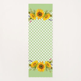 Zonnebloemen op het bord yogamat
