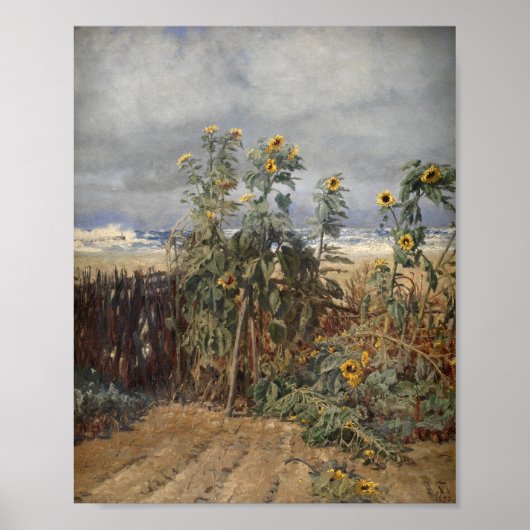 Zonnebloemen op het strand | Thorvald Niss Poster (Voorkant)
