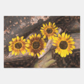 Zonnebloemen op  inktvis inpakpapier vel (Voorkant 2)