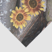 Zonnebloemen op  inktvis tissuepapier (Detail)