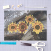 Zonnebloemen op  inktvis tissuepapier (Craft)