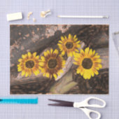 Zonnebloemen op  inktvis tissuepapier (Craft)