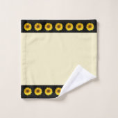 Zonnebloemen op ivoren en zwarte doekjes bad handdoek (Wasdoekje)