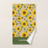 Zonnebloemen op jute bad handdoek (Handdoek)
