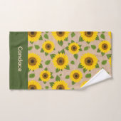 Zonnebloemen op jute bad handdoek (Handdoek)