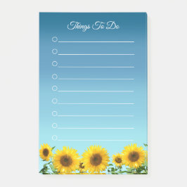 Zonnebloemen op luchtblauwe Taken Lijnen Post-it® Notes