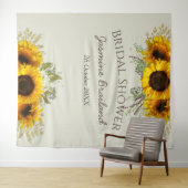 Zonnebloemen op maat gemaakte bruidsdouche wandkleed (In Situ (horizontaal))