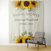 Zonnebloemen op maat gemaakte bruidsdouche wandkleed (In situ)