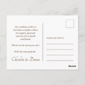 Zonnebloemen op marine bruiloft dank u kaart (Achterkant)