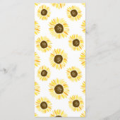 Zonnebloemen op Mason Jar Floral Wedding Menu Kaar (Achterkant)