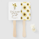 Zonnebloemen op Mason Jar om je koude bruiloft te  Handwaaier (Voorkant en achterkant)