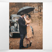 Zonnebloemen op Mason Jar Rustic Chalkboard Wedden Drieluik Uitnodiging (Binnenkant midden)