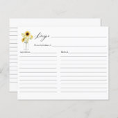 Zonnebloemen op Mason Jar Vrijgezellenfeest Recipe (Voorkant / Achterkant)