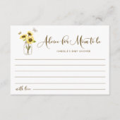 Zonnebloemen op Mason Jar willen dat mama wordt Advieskaart (Voorkant)