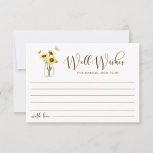 Zonnebloemen op Mason Jar willen dat mama wordt Advieskaart