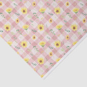 Zonnebloemen op Pink Gingham Tissuepapier (Detail)
