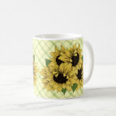 Zonnebloemen op Plaid Mokken Cups (Voorkant rechts)