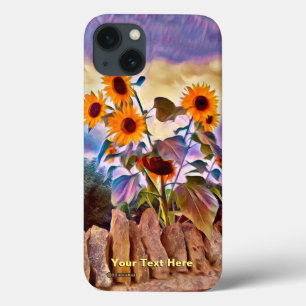 Zonnebloemen op Rock Wall Case-Mate iPhone Case