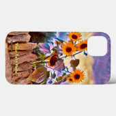 Zonnebloemen op Rock Wall Case-Mate iPhone Case (Achterkant (horizontaal))