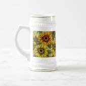 Zonnebloemen op Sage Background Foliage Oranje Yel Bierpul (Links)