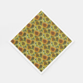 Zonnebloemen op Sage Background Foliage Oranje Yel Servet (Hoek)