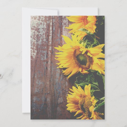 Zonnebloemen op Schuur Hout Rustieke Landelijke Br Kaart (Achterkant)