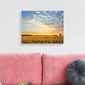 Zonnebloemen op Sunset Canvas Afdruk (Insitu (Woonkamer))