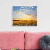 Zonnebloemen op Sunset Canvas Afdruk (Insitu (Woonkamer))