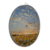 Zonnebloemen op Sunset Dartbord (Voorkant Links)