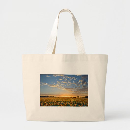 Zonnebloemen op Sunset Grote Tote Bag (Voorkant)