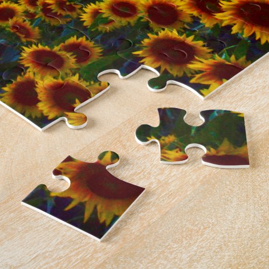 Zonnebloemen op Sunset Jigzaag Puzzle Legpuzzel (Zijkant)