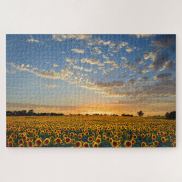 Zonnebloemen op Sunset Jigzaag Puzzle Legpuzzel